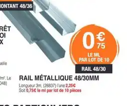 Chretien Matériaux Rail métallique 48/30mm offre