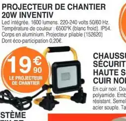 Chretien Matériaux Projecteur de chantier 20w inventiv offre