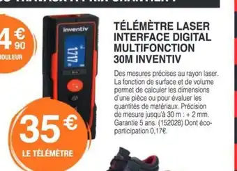 Chretien Matériaux Télémètre laser interface digital multifonction 30m inventiv offre
