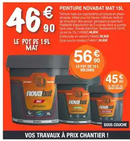 Chretien Matériaux Peinture novabat mat offre