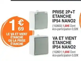 Chretien Matériaux Prise 2p+t etanche ip54 nano2 offre