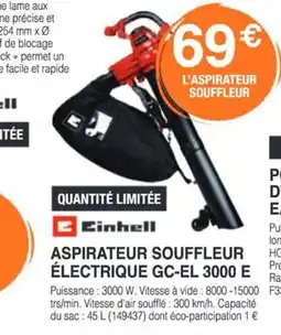 Chretien Matériaux EINHELL Aspirateur souffleur électrique gc-el 3000 e offre