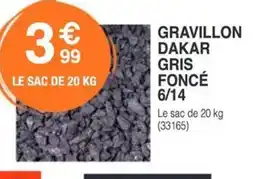 Chretien Matériaux Gravillon dakar gris foncé 6/14 offre