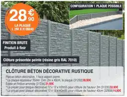 Chretien Matériaux Clôture béton décorative rustique offre
