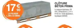 Chretien Matériaux Clôture béton prima offre