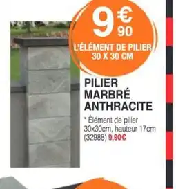 Chretien Matériaux Pilier marbré anthracite offre