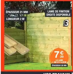 Chretien Matériaux Lame de finition droite disponible offre