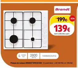 Darty BRANDT Plaque de cuisson BPE3410W offre