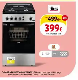 Darty FAURE Cuisinière FCG510D1XA INOX offre
