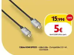 Darty Câble HDMI SPEED offre