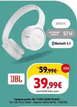 Darty JBL Casque audio TUNE 520BT offre