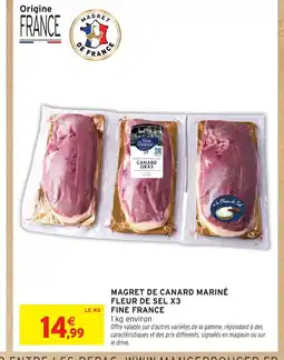 Intermarché Hyper Magret de canard mariné fleur de sel x3 fine france offre