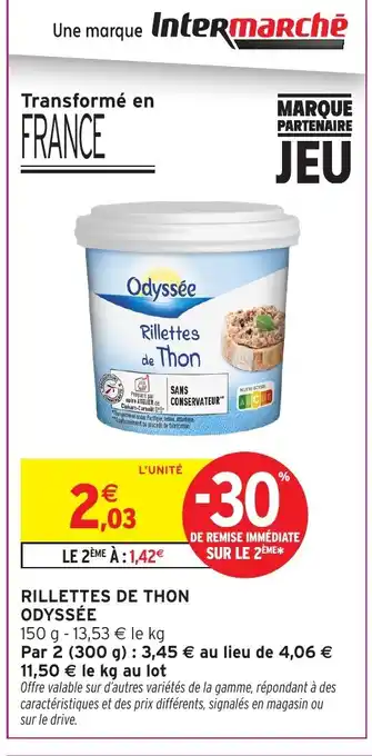 Intermarché Hyper ODYSSÉE Rillettes de thon offre