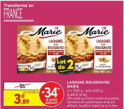 Intermarché Hyper MARIE Lasagne bolognaise offre