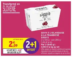 Intermarché Hyper SIGGI'S Skyr à l'islandaise à la framboise offre