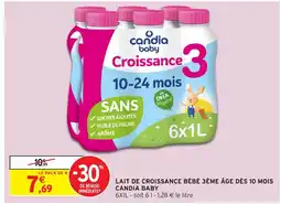 Intermarché Hyper CANDIA BABY Lait de croissance bébé 3ème âge dès 10 mois offre