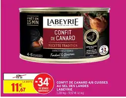 Intermarché Hyper LABEYRIE Confit de canard 4/6 cuisses au sel des landes offre