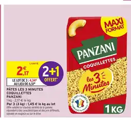Intermarché Hyper PANZANI Pâtes les 3 minutes coquillettes offre