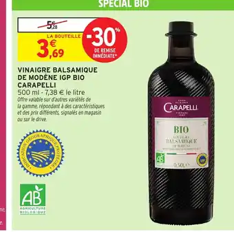 Intermarché Hyper CARAPELLI Vinaigre balsamique de modène igp bio offre