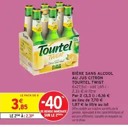 Intermarché Hyper TOURTEL TWIST Bière sans alcool au jus citron offre