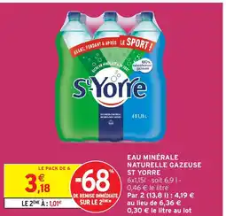 Intermarché Hyper ST YORre Eau minérale naturelle gazeuse offre