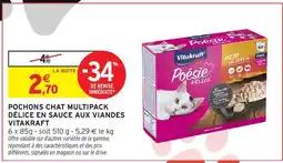 Intermarché Hyper VITAKRAFT Pochons chat multipack délice en sauce aux viandes offre