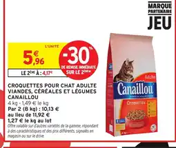 Intermarché Hyper CANAILLOU Croquettes pour chat adulte viandes, céréales et légumes offre