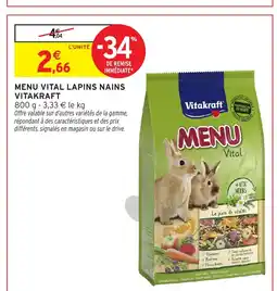 Intermarché Hyper VITAKRAFT Menu vital lapins nains offre