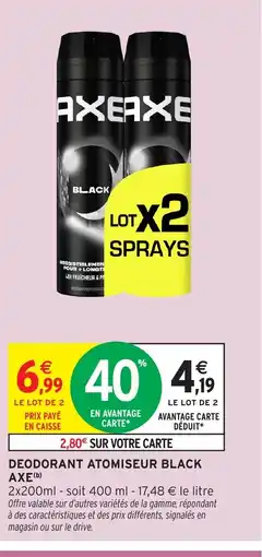 Intermarché Hyper AXE( Deodorant atomiseur black offre