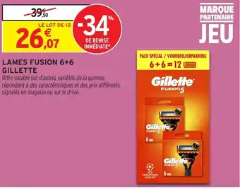 Intermarché Hyper GILLETTE Lames fusion 6+6 offre