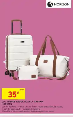 Intermarché Hyper HORIZON Lot voyage padua blanc/ marron offre