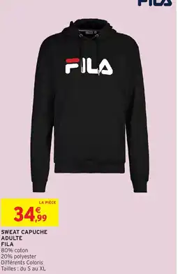 Intermarché Hyper FILA Sweat capuche adulte offre