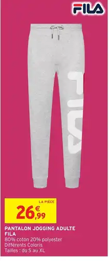 Intermarché Hyper FILA Pantalon jogging adulte offre