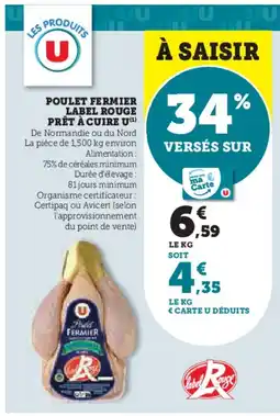 U Express Poulet fermier label rouge prêt à cuire u offre