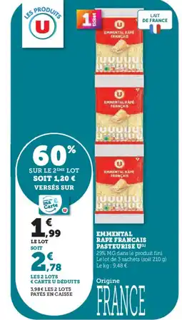 U Express Emmental rape francais offre