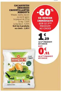 U Express MENGUY'S Cacahuetes enrobees croustillantes offre