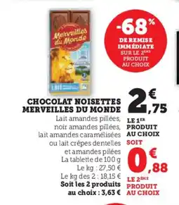 U Express Chocolat noisettes merveilles du monde offre