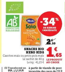 U Express HERO Snacks bio kids offre