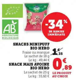 U Express HERO Snacks minipuff bio offre