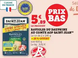 U Express SAINT JEAN Ravioles du dauphine au comte aop offre
