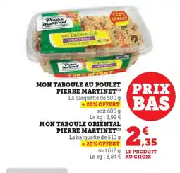 U Express PIERRE MARTINET Mon taboule oriental offre