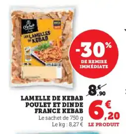 U Express Lamelle de kebab poulet et dinde france kebab offre