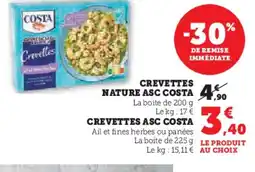 U Express COSTA Crevettes nature asc offre