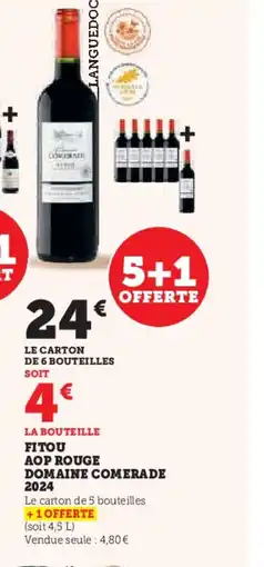 Hyper U Fitou aop rouge domaine comerade 2024 offre