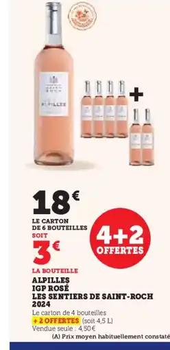 Hyper U Alpilles igp rosé les sentiers de saint-roch 2024 offre