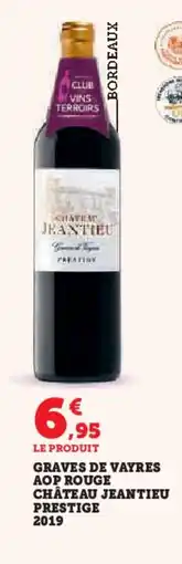 Hyper U Graves de vayres aop rouge château jeantieu prestige 2019 offre