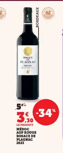 Hyper U Médoc aop rouge rosace de plagnac 2023 offre