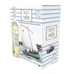 E.Leclerc Bleu de Mer - Pays d'Oc IGP - Blanc Sec - Bag in Box - étiquette abîmée - 300 cl offre