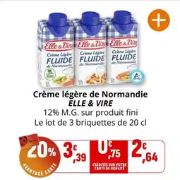 Coccimarket ELLE & VIRE Crème légère de Normandie offre
