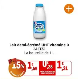 Coccimarket LACTEL Lait demi-écrémé UHT vitamine D offre